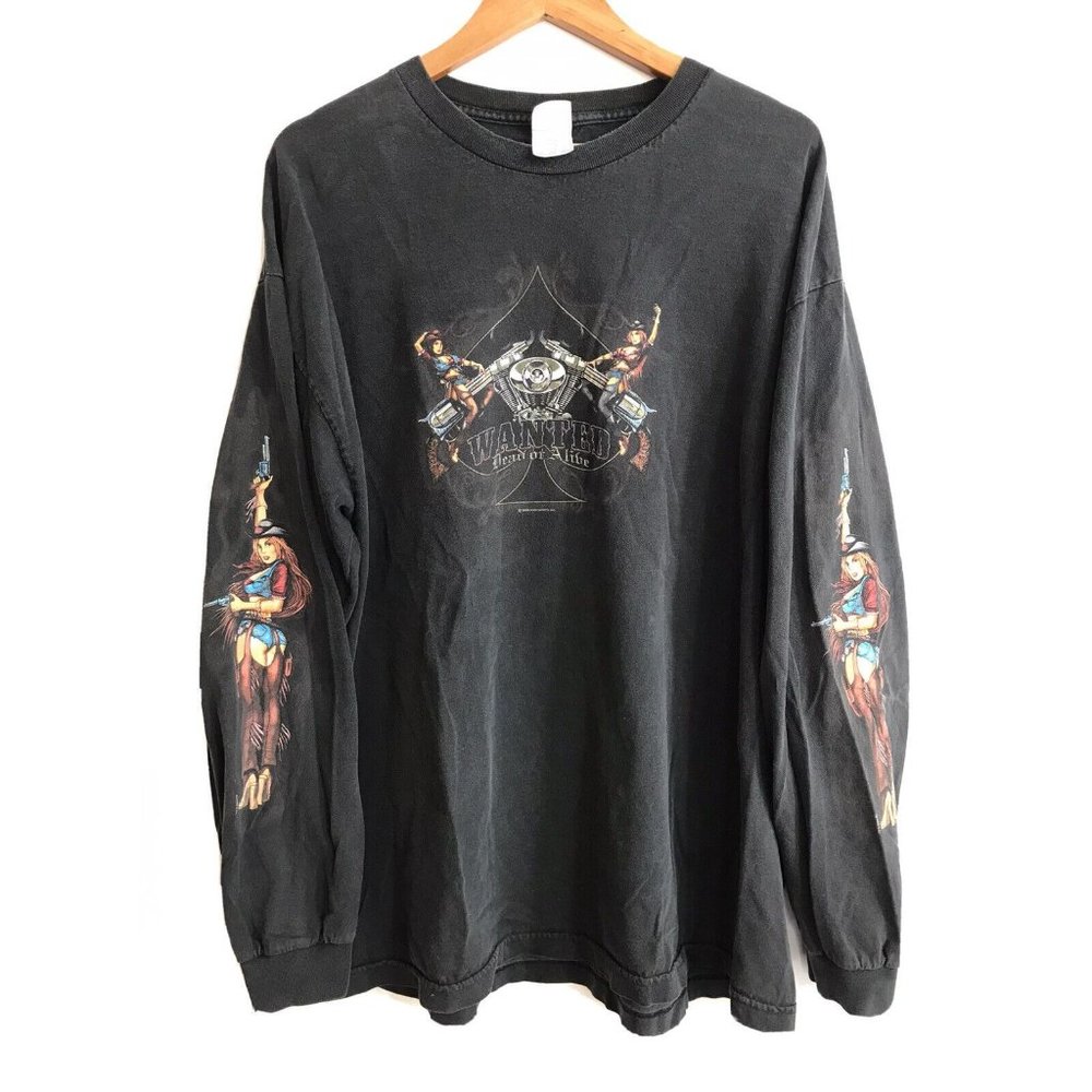 Wanted Dead Or Alive Mens 2XL Long Sleeve T Shirt